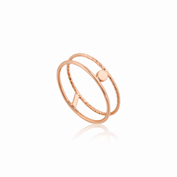 Pierścionek ANIA HAIE Texture Double Band Ring R007-06R-56