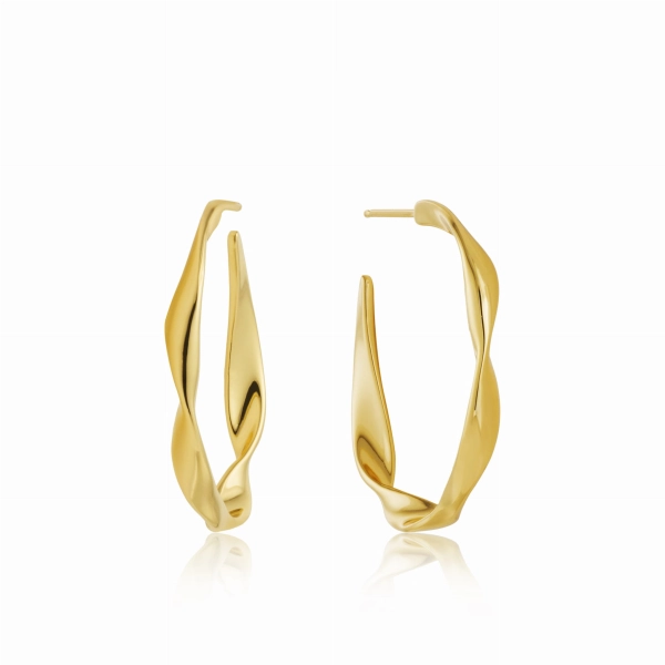 Kolczyki damskie ANIA HAIE Twist Hoop Earrings złote E012-04G