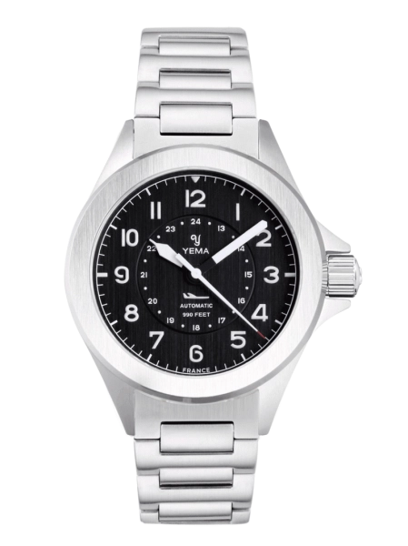 Zegarek męski YEMA Flygraf Pilot M1 srebrny YFLY2020-AMS