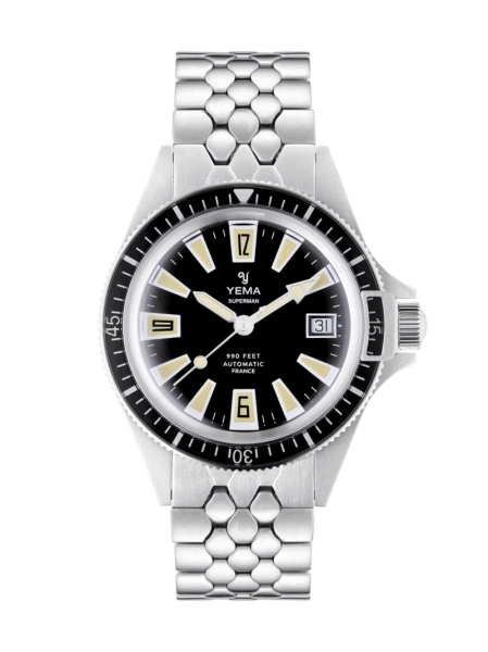 Zegarek męski YEMA Superman Skin Diver LE srebrny YSUP21C39-AM2S (39 mm)
