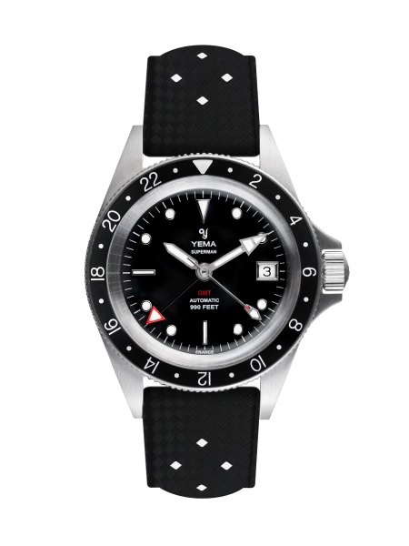 Zegarek męski YEMA Superman GMT srebrny YGMT2020A39-ATPS 39mm