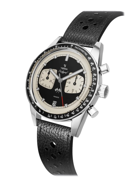 Zegarek męski YEMA Rallygraf srebrny YMHF1580-AA srebrny Meca-Quartz Reverse Panda