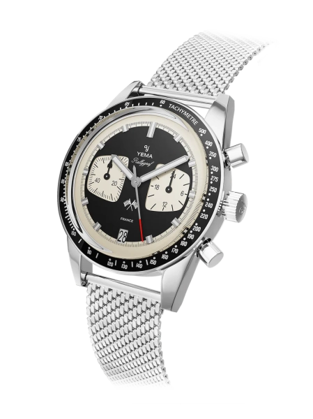 Zegarek męski YEMA Rallygraf srebrny YMHF1580-AM Meca-Quartz Reverse Panda