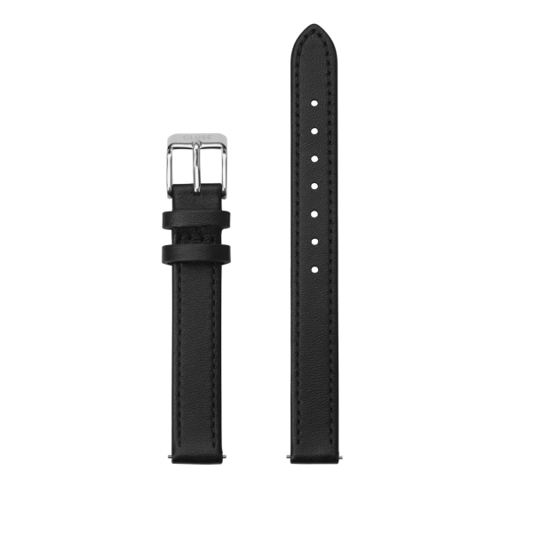  Pasek CLUSE 12mm skórzany czarno-srebrny CS12001