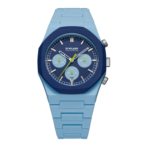 Zegarek męski D1 MILANO Polychrono niebieski PHBJ03 40,5 mm Blue Blast