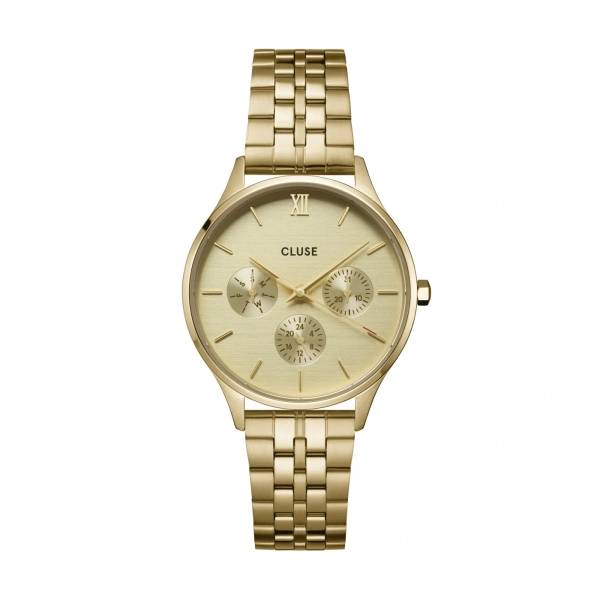 Zegarek damski CLUSE Minuit Multifunction złoty CW10701