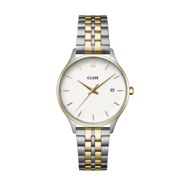 Zegarek damski CLUSE Minuit Date srebrno-złoty CW14302