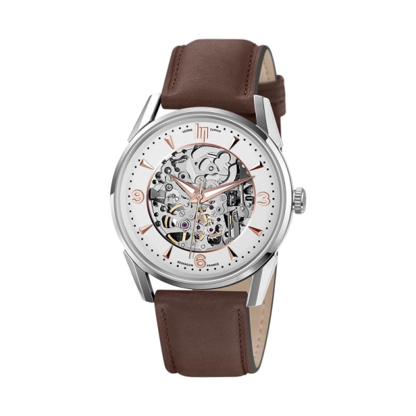 Zegarek męski LIP Himalaya srebrny na pasku skeleton 671557