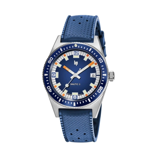 Zegarek męski LIP Nautic 3 Automatic 39mm srebrny na pasku 671851
