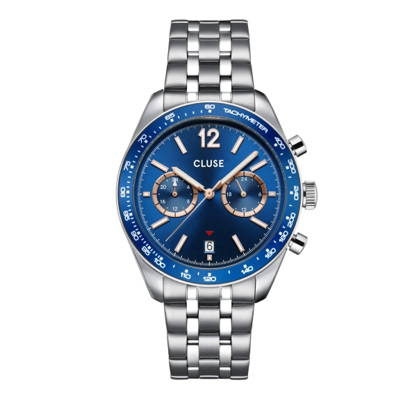 Zegarek Męski CLUSE Aravis Dual Timer Niebieski CW25601