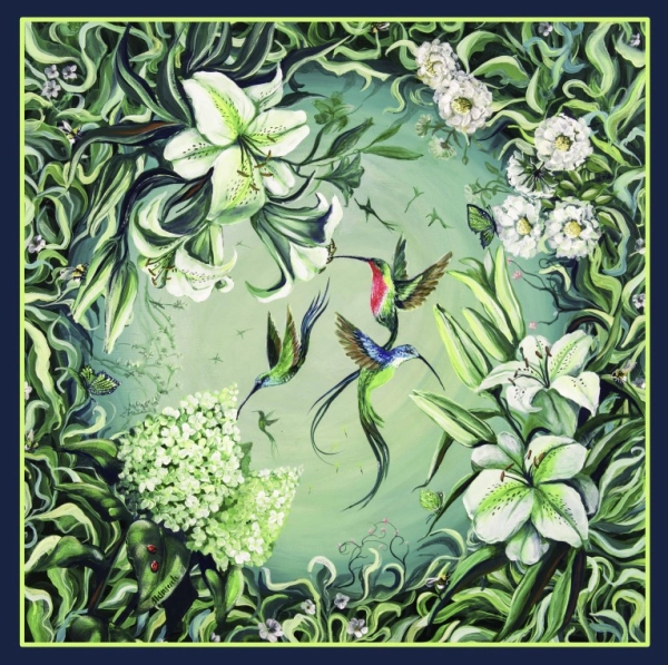 Poszetka jedwabna Secret Garden Agata Stelmach Art