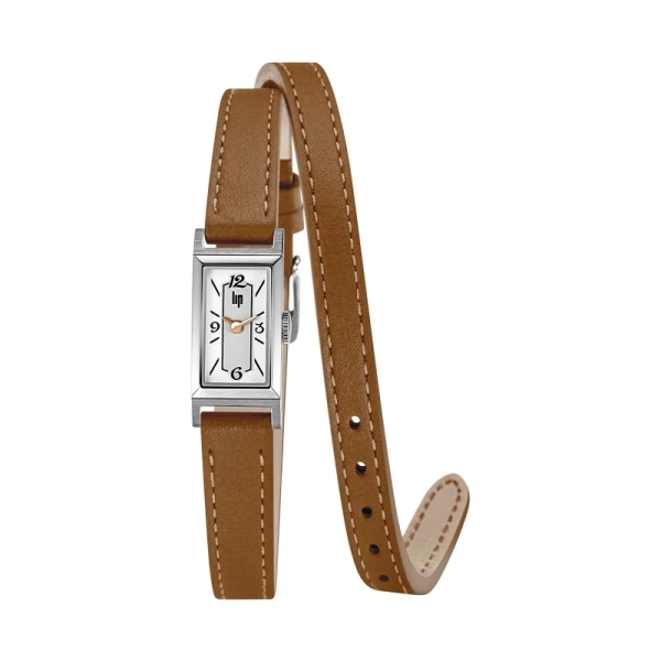 Zegarek damski Lip Churchill T13 Baguette srebrny na podwójnym pasku 671207