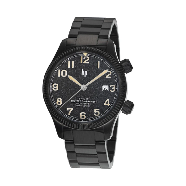 Zegarek męski LIP TYPE 14 Automatic czarny na bransolecie 676033
