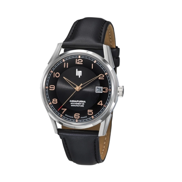 Zegarek męski LIP Annapurna Automatic czarny na pasku 676010