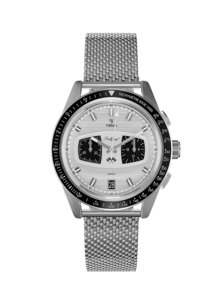 Zegarek męski YEMA Rallygraf srebrny YMHF1584-BM srebrny Meca-Quartz