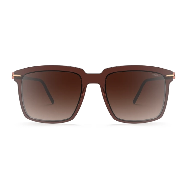 Okulary męskie przeciwsłoneczne Silhouette Menton brązowe geometryczne UV 400 100%