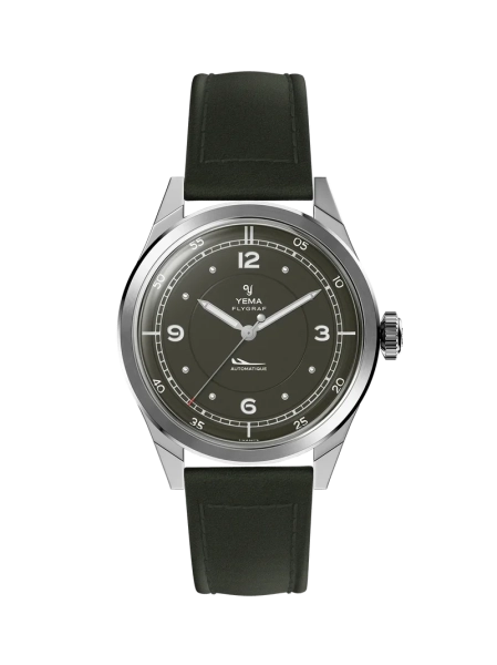 Zegarek męski YEMA Flygraf Pilot srebrny- khaki YFLY25-ZZ66S